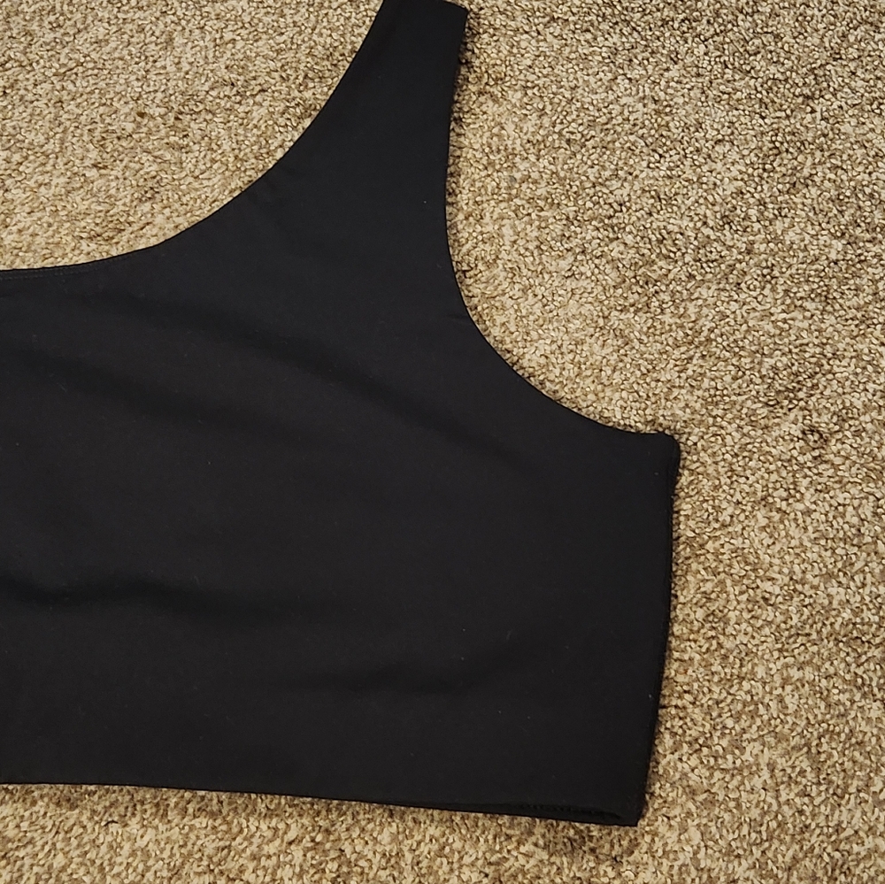 Girlfriend Collective Black Bianca One Shoulder Sports Bra Activewear 3XL - Picture 5 of 10